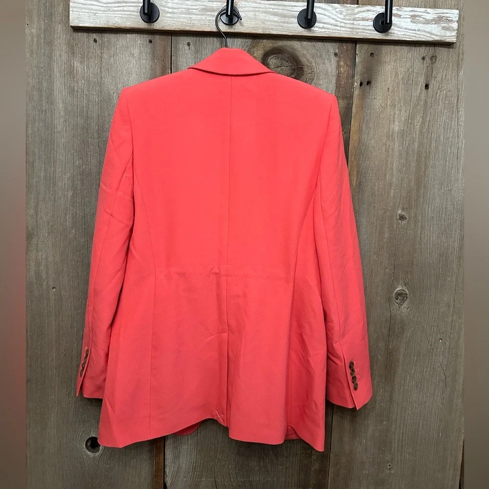 Express Studio Stretch Twill Boyfriend Blazer in Hot Coral Size Small Women’s - Picture 3 of 17